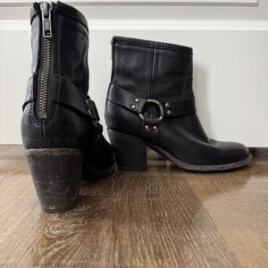 Black Leather Ankle Boots